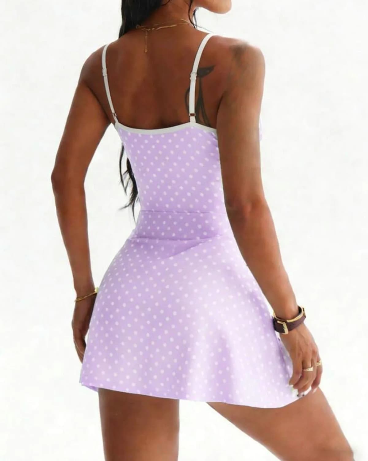 Poke A Dot Sweatheart Strap Dress