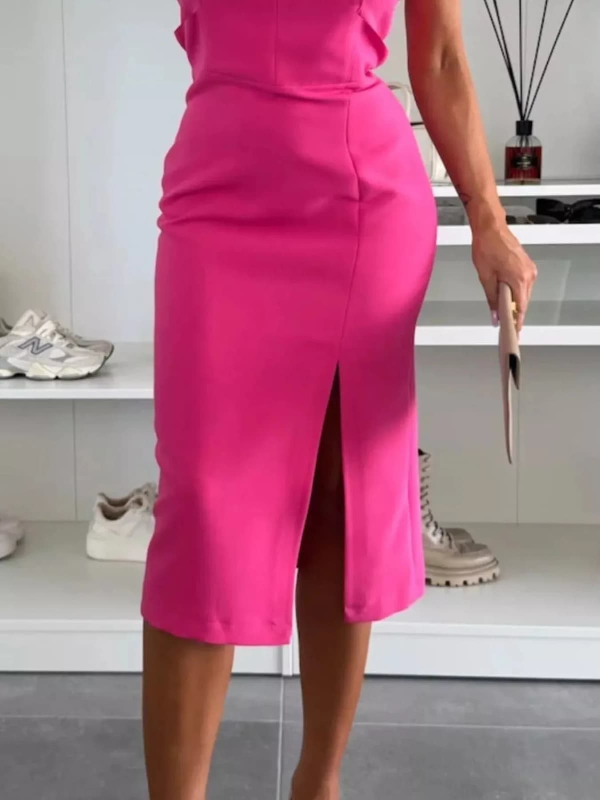 Full Size Slit Round Neck Sleeveless Dress Plus Size in Multiple Colors