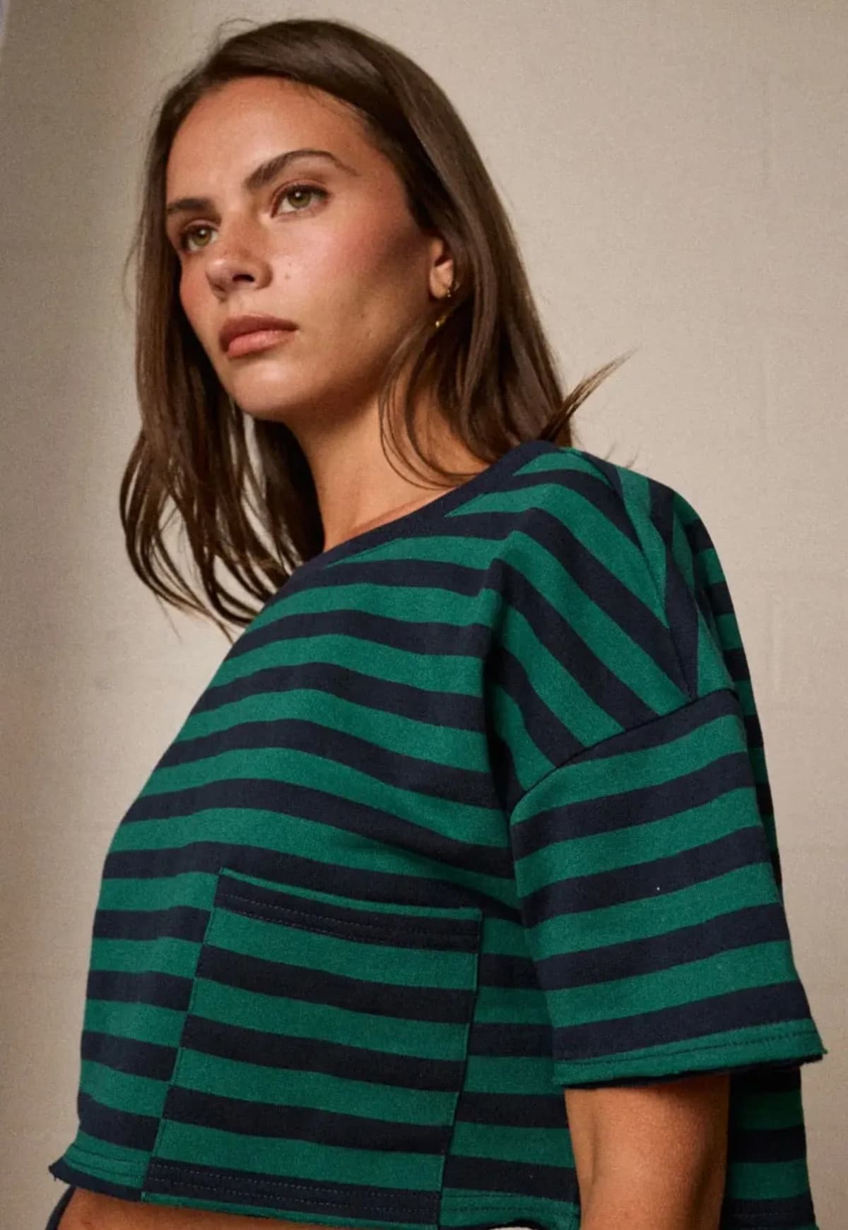 Crop T-Shirt and Skort Striped Set