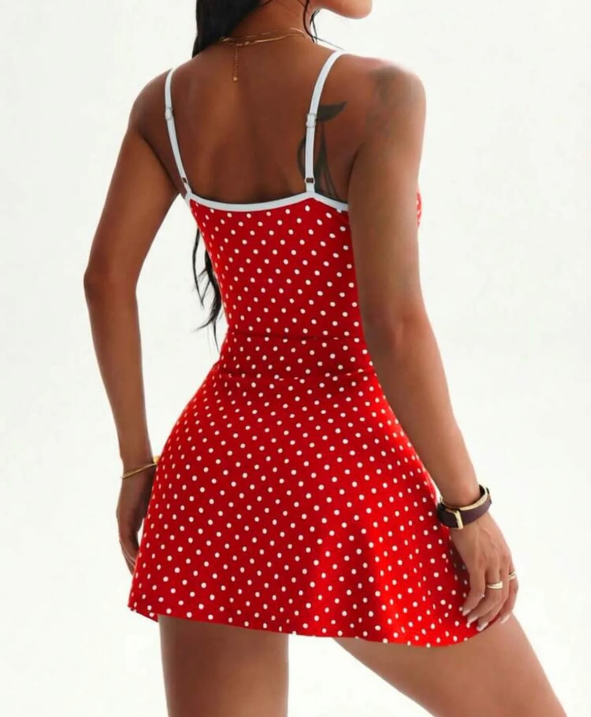 Poke A Dot Sweatheart Strap Dress
