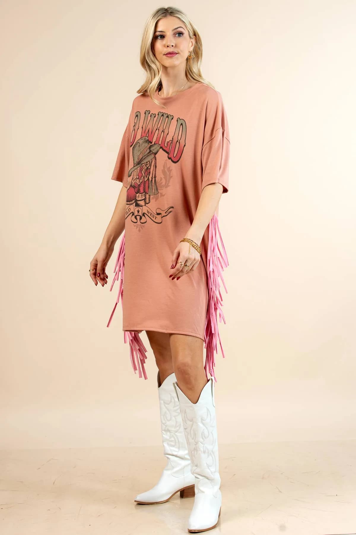 Kyona Go Wild Boots Print T Shirt Dress