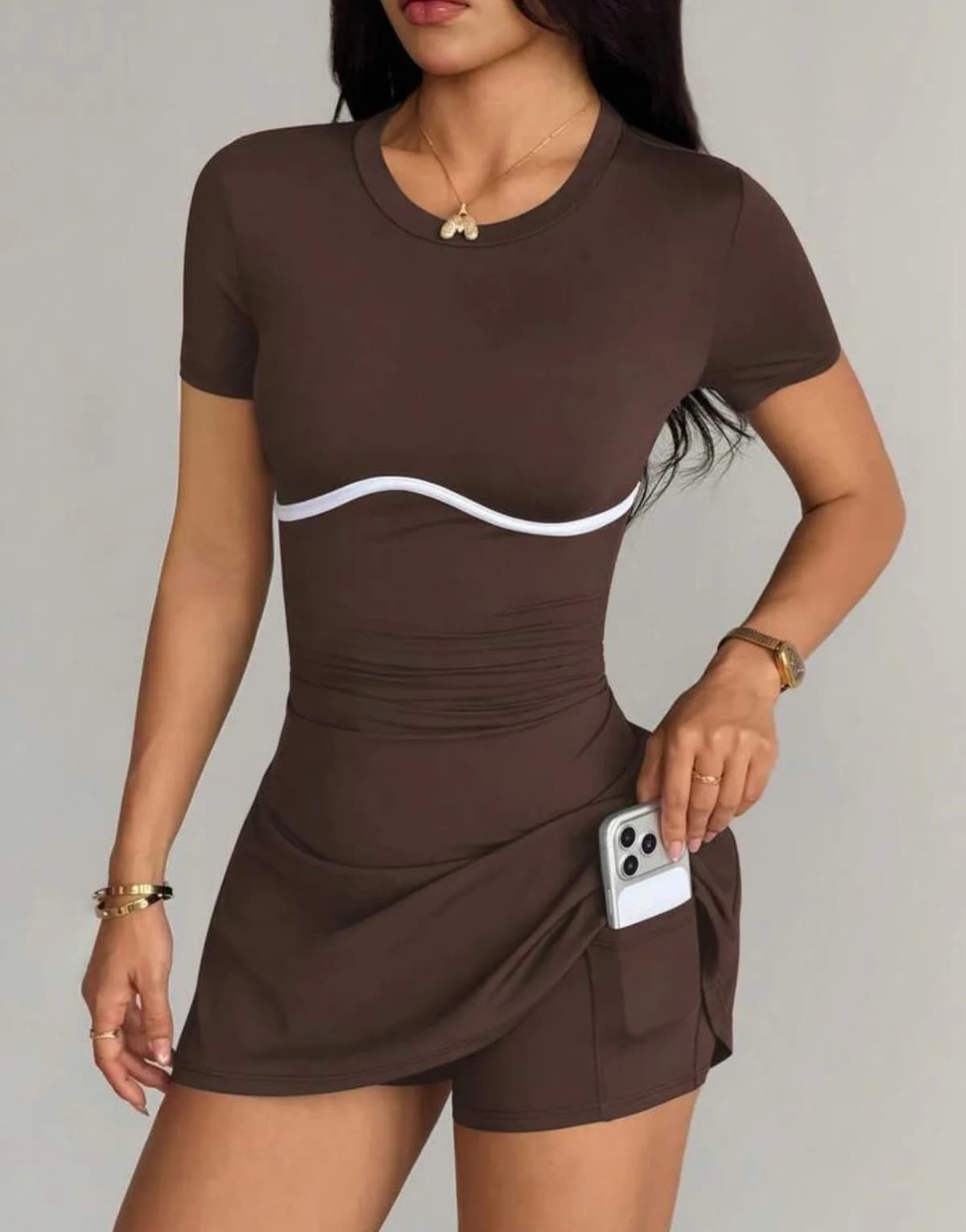 Chocolate Sweetheart 2 Pc. Dress and Shorts