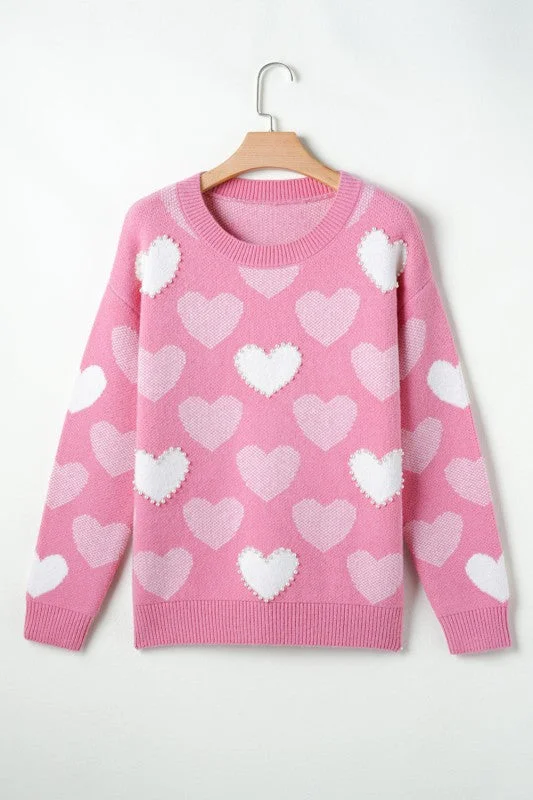Valentine Heart Pearl Crewneck Sweater