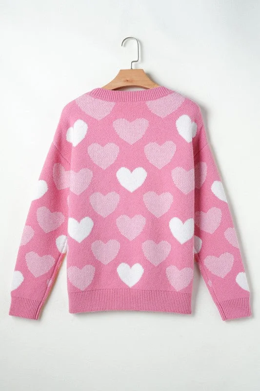 Valentine Heart Pearl Crewneck Sweater