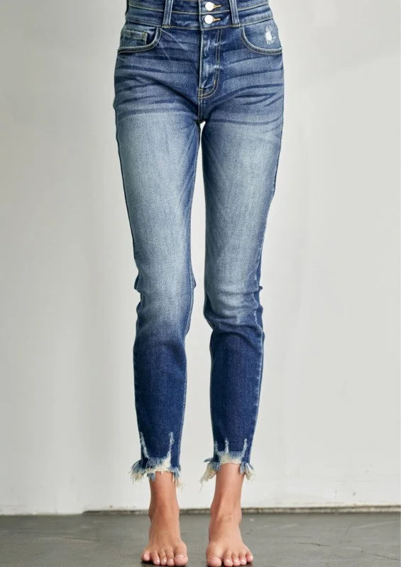 AT1090SKM High Rise Double Waist Band Ankle Skinny