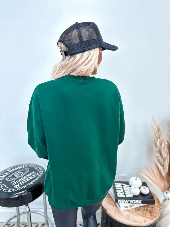 It's A Vibe Forest Green Graphic Crewneck