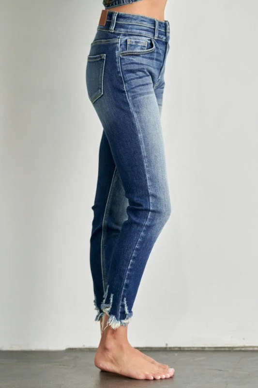 AT1090SKM High Rise Double Waist Band Ankle Skinny