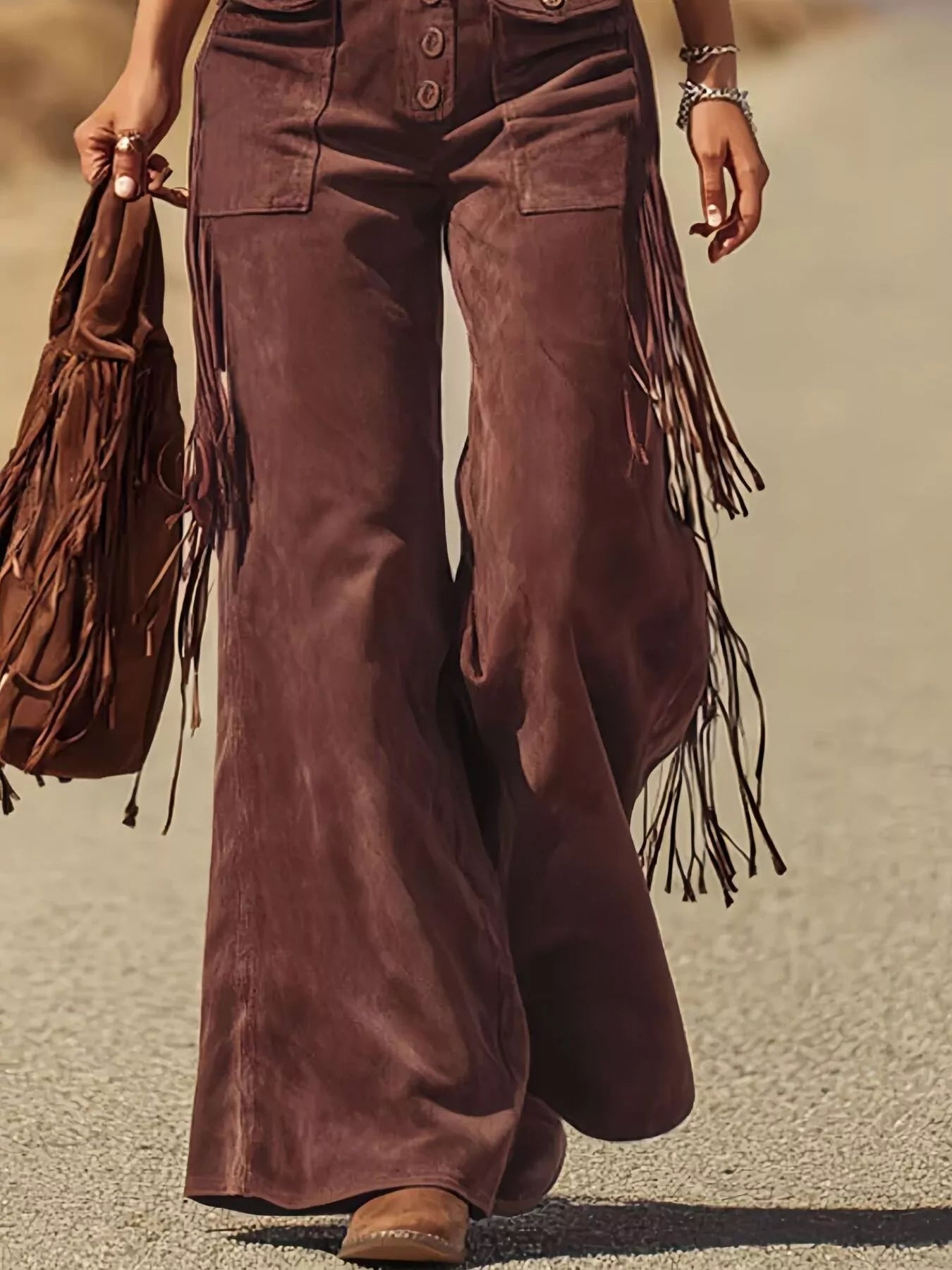 Fringe Corduroy Button Front Overalls