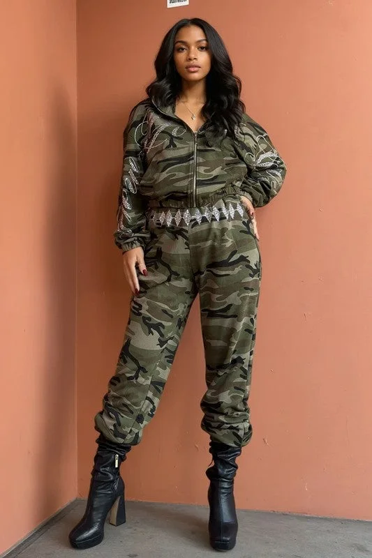 City camouflage two-piece set