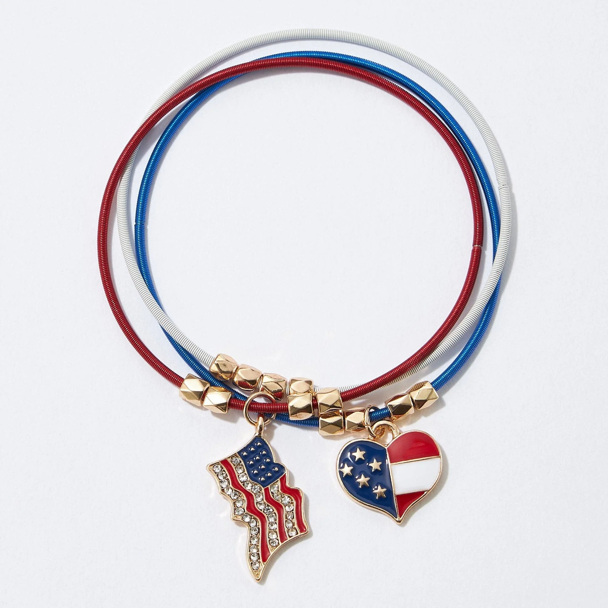 American Flag Guitar Strings Bracelet