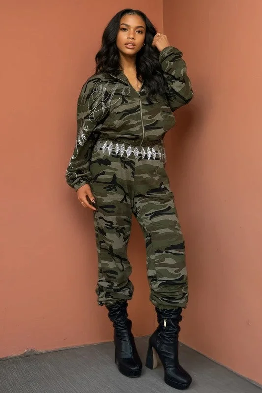 City camouflage two-piece set