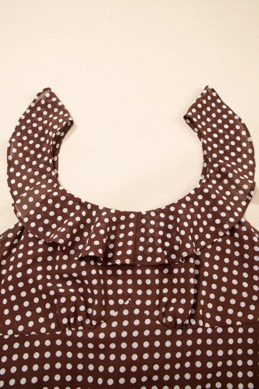 Polka Dot Backless Ruffle Tiered Maxi Dress